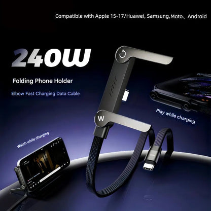 📱 2-in-1 Fast Charging Cable with Phone Stand – Charge & Watch Hands-Free ⚡