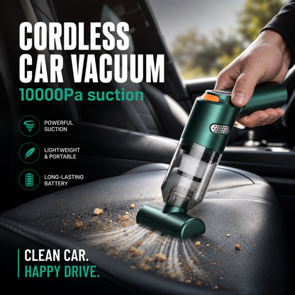 ⏰Cordless Car Vacuum – 10000Pa Suction & 4000mAh Battery 🚗