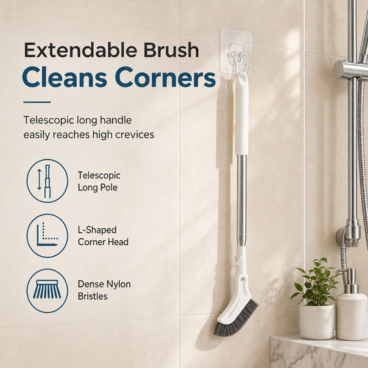 🧽 Long-Handle Corner Scrub Brush – Reach Tight Spaces Easily