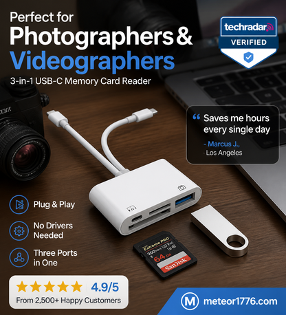 📱 3-in-1 USB-C Card Reader – Easy File Transfer