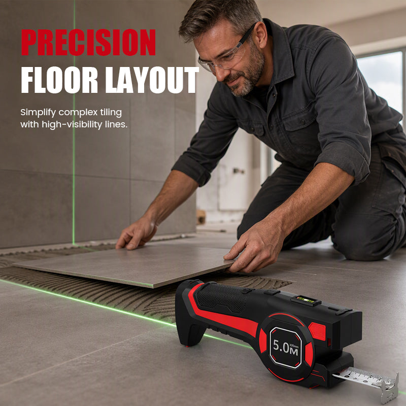 2-in-1 16ft Tape Measure with 65ft Laser Guide