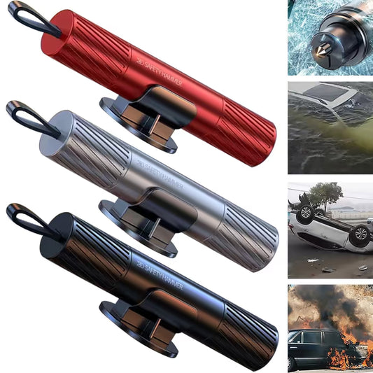 🔥 Buy 2 Get 1 FREE – LAST DAY SALE! 🚗2-in-1 Car Emergency Escape Tool – Spring-Loaded Tempered-Glass Window Breaker & Seatbelt Cutter