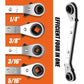 4-in-1 HVAC Ratchet Service Wrench Set with S2 Hex Bit Adapters