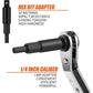 4-in-1 HVAC Ratchet Service Wrench Set with S2 Hex Bit Adapters