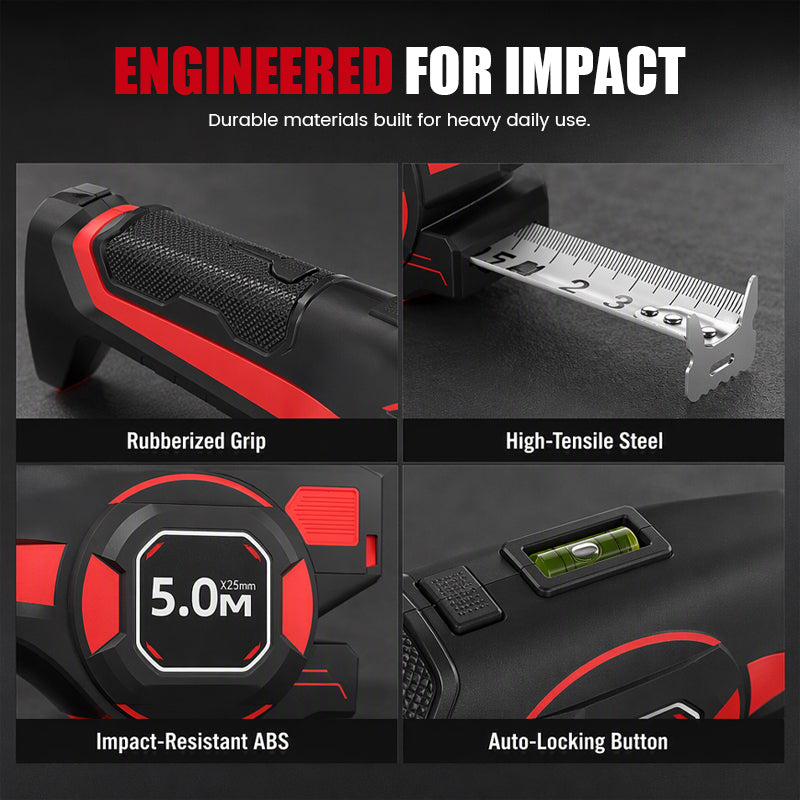 2-in-1 16ft Tape Measure with 65ft Laser Guide