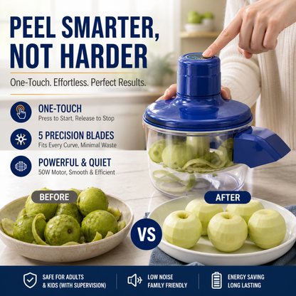 🥔 50% OFF! 🔪 Automatic electric peeler – Cordless & multifunctional – Peels fruit, vegetables & garlic – ideal for potatoes, apples & grapes – safe, fast & effortless 🍎✨