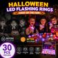 🔥🎃Spooky Season Hot Sale 50% OFF:＄27.99‼️✨LED Light Halloween Glowing Ring 💍| Flashing Light‑Up Party Favor for Halloween Night👻