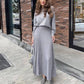 💞Women's Round-Neck Top ＆ Pleated Skirt 2-Piece Set