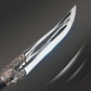 Bone cutting knife with dragon decoration and sheath.