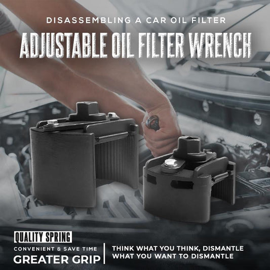 🔧 Adjustable Oil Filter Wrench – Spring-Loaded Grip Tool for Easier Filter Removal