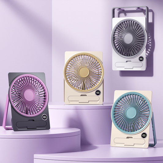🔥Hot Sale 50% OFF🔥Powerful Breeze Slim Card Fan - 6 Speed, USB Charging and Cell Phone Holder