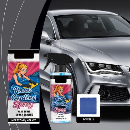 🚗 BUY 2 GET 1 FREE! ✨ Car Polish Spray + Microfiber Towel - Restores Shine & Protects Paint in Minutes, Scratch-Resistant Formula ☀️🧽