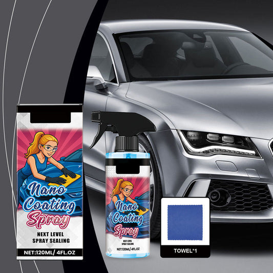 🚗 BUY 2 GET 1 FREE! ✨ Car Polish Spray + Microfiber Towel - Restores Shine & Protects Paint in Minutes, Scratch-Resistant Formula ☀️🧽