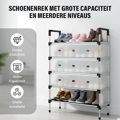 Schoenenrek met Grote Capaciteit en Meerdere Niveaus