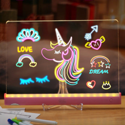 🎨 Kids LED Drawing Board – Rechargeable Glow Sketch Pad with Tracing Cards