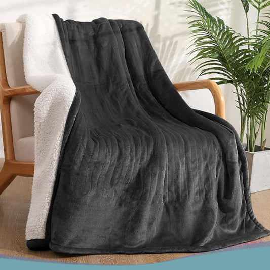 🔥 Dual-Control Electric Heated Blanket – 6 Heat Levels & 1–10 Hour Timer