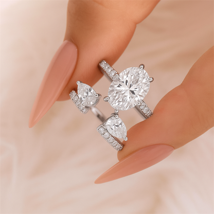 💍 Adjustable Rhinestone Ring Set – 2-in-1 Sparkling Stackable Jewelry