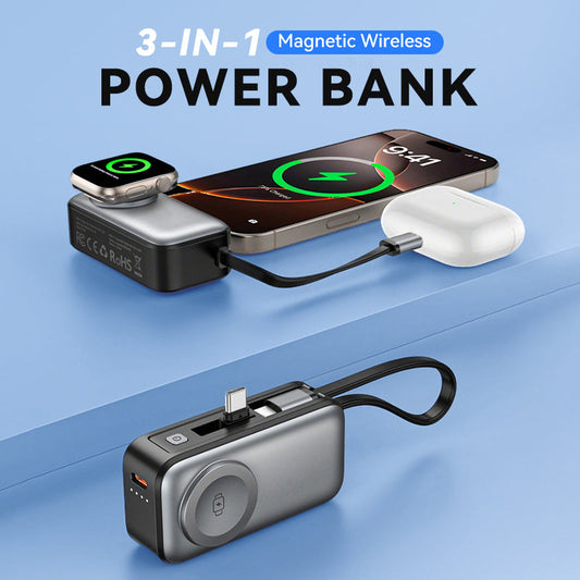 📱 🔋3-in-1 Magnetic Wireless Power Bank