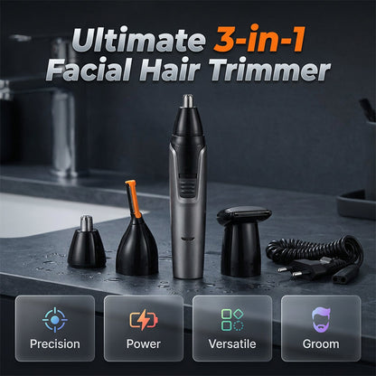 3-in-1 Rechargeable Nose, Ear & Eyebrow Trimmer