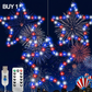 Patriotic Metal Star Hanging Lights with Remote