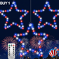 Patriotic Metal Star Hanging Lights with Remote