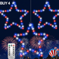 Patriotic Metal Star Hanging Lights with Remote