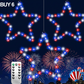 Patriotic Metal Star Hanging Lights with Remote