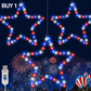 Patriotic Metal Star Hanging Lights with Remote