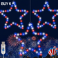 Patriotic Metal Star Hanging Lights with Remote