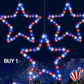 Patriotic Metal Star Hanging Lights with Remote