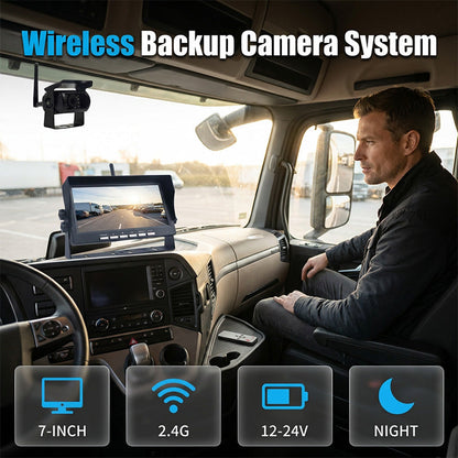 🥳50K+ SOLD!🚛📹 49% OFF! 7″ Wireless Backup Camera System – Stable 2.4G signal, 12V‑24V. Perfect for trucks & RVs. 🛡️✨