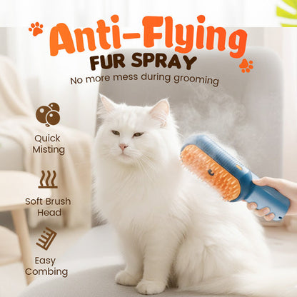 🐾 Nano-Mist Pet Grooming Brush – USB-C Spray Comb for Dogs & Cats