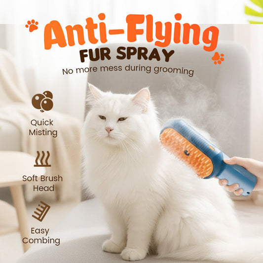 🐾 Nano-Mist Pet Grooming Brush – USB-C Spray Comb for Dogs & Cats