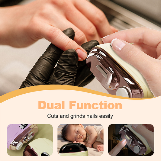💅 2-in-1 Electric Nail Clipper – Nail Trimming & Smoothing with LED Light