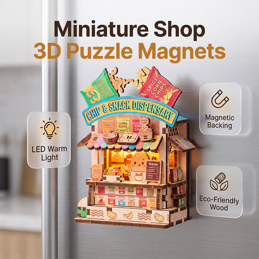 DIY Wooden 3D Puzzle Fridge Magnet Kit