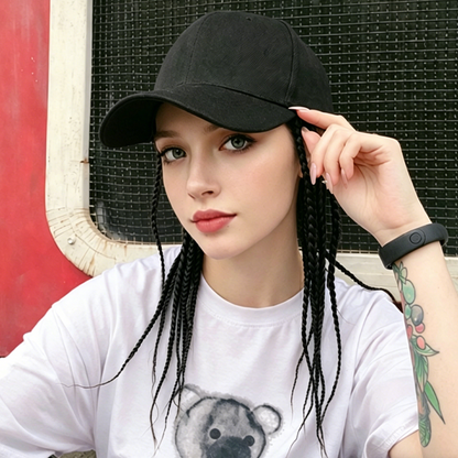 🧢 Braided Wig Hat – Instant Stylish Hair Transformation