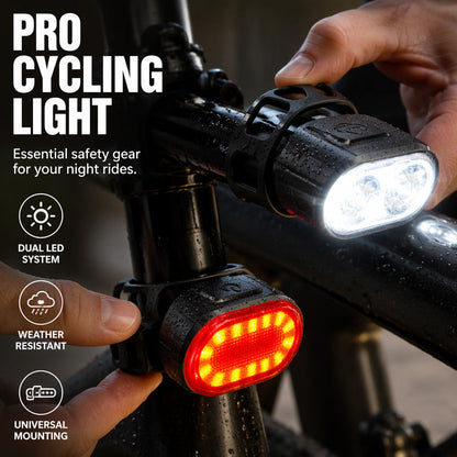 🏆 Last Day Special Price ＄17.99 ! 🔦USB Rechargeable Bike Light Set 🚲 Light Up the Road, Ride Home Safe – No Batteries, No Fuss ✨