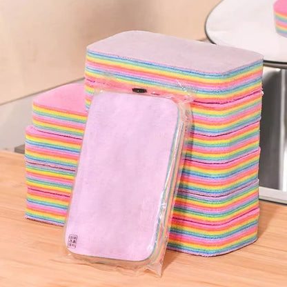Creative 12-Layer Rainbow Tear-Off Kitchen Cleaning Rag