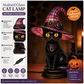 🔥 Exclusive Limited Item👍 🔥 50%OFF 🐈 Gothic Stained Glass Witch Black Cat Table Lamp | Halloween Witch Hat Night Light Decor