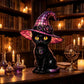 🔥 Exclusive Limited Item👍 🔥 50%OFF 🐈 Gothic Stained Glass Witch Black Cat Table Lamp | Halloween Witch Hat Night Light Decor