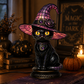 🔥 Exclusive Limited Item👍 🔥 50%OFF 🐈 Gothic Stained Glass Witch Black Cat Table Lamp | Halloween Witch Hat Night Light Decor