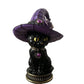 🔥 Exclusive Limited Item👍 🔥 50%OFF 🐈 Gothic Stained Glass Witch Black Cat Table Lamp | Halloween Witch Hat Night Light Decor