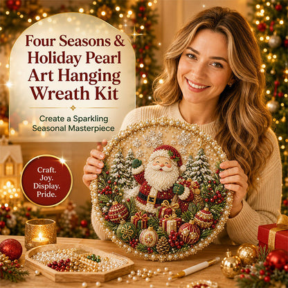🌸 DIY Four Seasons Pearl Wreath Craft Kit – Create Your Own Sparkling Decor ✨