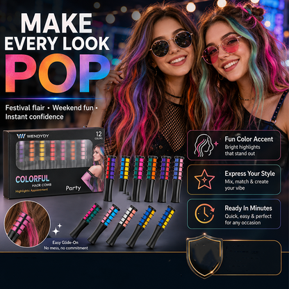 🌈 Temporary Hair Color Comb – Create Fun Highlights In Minutes ✨
