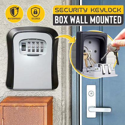 🔐 4-Digit Key Lock Box – Wall-Mounted Secure Storage for Spare Keys