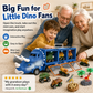 🦖 Dinosaur Car Carrier Playset – Lights, Music & Launching Cars for Kids 🚗