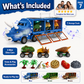 🦖 Dinosaur Car Carrier Playset – Lights, Music & Launching Cars for Kids 🚗