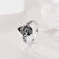 💍 Vintage Floral Black Gemstone Ring – Timeless Boho Elegance