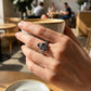 💍 Vintage Floral Black Gemstone Ring – Timeless Boho Elegance
