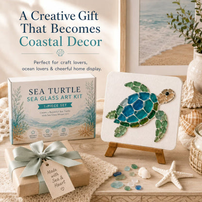 🌊 Ocean Sea Glass Mosaic Kit – Creative DIY Coastal Home Decor